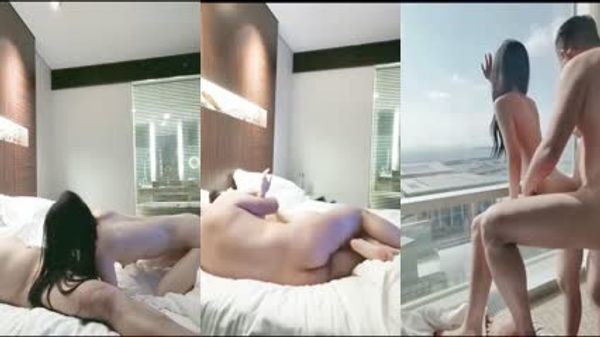 蛇精脸美少女和富二代在高档酒店约炮，先玫瑰浴洗干净逼逼再床战，全程主动太骚了