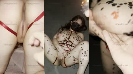 推特巨乳温柔妹妹『九儿』《楼道滴蜡》点满玫瑰花瓣蜡烛 滴到九儿肉体上