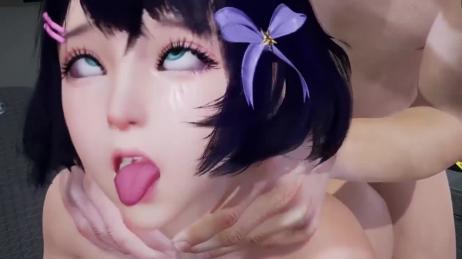 3D动漫短发美少女的高潮翻白眼体验，颜值与快感的双重盛宴！