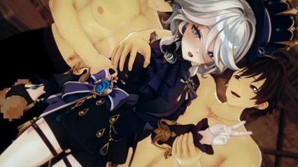 原神同人3D 众男为了取悦芙宁娜，正奋力用大肉棒插入她的体内让她达到高潮满足