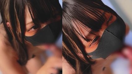 日系大眼美女小姐姐 戴着口罩乖乖口交吃鸡 用着认真的眼神想口爆吞精的模样特别可爱