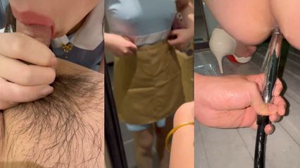 调教骚货淫荡母狗 用水柱管子插入菊花灌肠，口交鸡巴弄坚挺后狠狠抽插骚母狗骚穴 好好教训让她听话