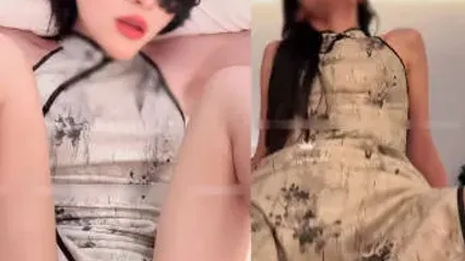 极品旗袍美女人妻戴着眼罩都能看出有多淫荡，主动骑乘鸡巴扭动身躯陶醉的样子看着就想射 ！