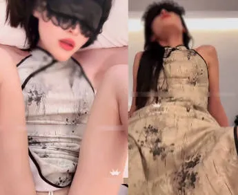 极品旗袍美女人妻戴着眼罩都能看出有多淫荡，主动骑乘鸡巴扭动身躯陶醉的样子看着就想射 ！