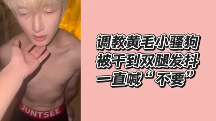 男同 调教黄毛小骚货被大屌插入狂操干到双腿都发抖了 边高潮叫喊边喊着不要了