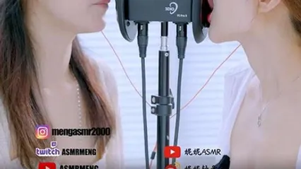 ASMR双人舔耳_小萌_喘息_口腔音_舔耳_弹舌音 全集