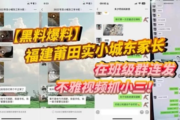 黑料爆料福建莆田实小城东家长在班级群连发不雅视频抓小三 全集