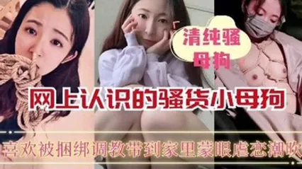 【重磅推荐】网上认识的骚货小母狗喜欢被捆绑蒙眼调教_ 全集