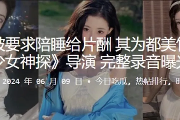 李恩曝被要求陪睡给片酬其为都美竹主演的少女神探导演完整录音曝光 全集