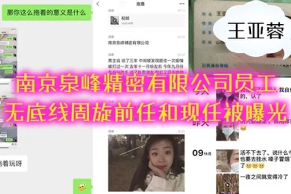 南京泉峰精密有限公司员工王亚蓉无底线周旋前任和现任被曝光 全集