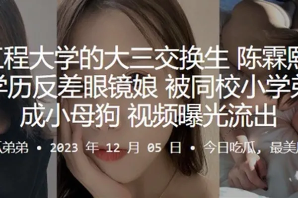 武汉工程大学的大三交换生陈霖熙又一个高学历反差眼镜娘被同校小学弟调教成小母狗视频曝光流出 全集