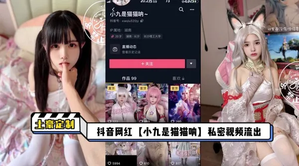 抖音 小九是猫猫呐 土豪定制视频流出 暗网黑料