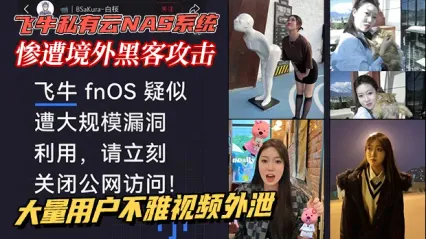 飛牛私有雲 NAS 系統重大安全事故！慘遭境外駭客惡意攻擊，大量用戶隱私不雅影片外洩，片哥片姐資源瞬間全網瘋傳 封面