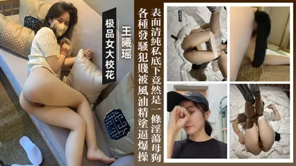 湖南财经大學極品女大校花王曦瑤徹底洩密！表面清純文藝，私底下竟是一條超級淫蕩母狗，各種發騷犯賤，被風油精塗滿騷逼後暴力爆操 封面