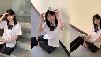 Jiangxi Nanchang – Encountering a JK-Uniformed Glasses Girl While Hitchhiking, Then Wildly Ravaging, Thrusting, and Training Her in a Hotel Cover
