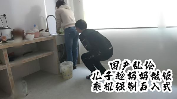 国产真实乱伦儿子趁妈妈做饭，趁机强制后入式