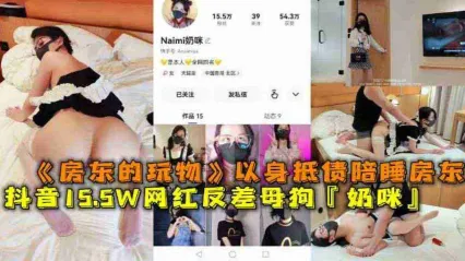 抖音15.5W粉丝反差婊网红母狗 奶咪 以身抵债沦为房东的性玩物 陪睡调教视频流出 Cover