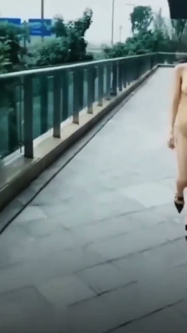 路边拍到一个裸体母狗